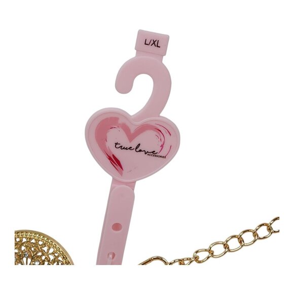 Gold Chain Belt With Ornate Medallions L/XL By True Love Accessories 50" Long - Picture 4 of 10